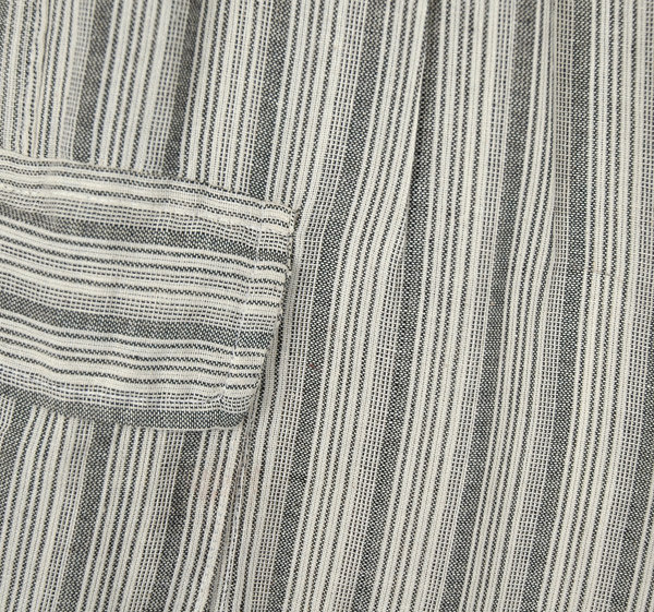 Gray Smoke Boho Striped Capri Trousers with Pockets