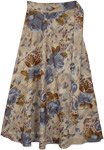 Suave Floral Beige Wrap Around Skirt