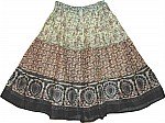 Floral Printed Cotton Short Skirt