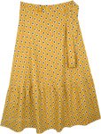 Deep Turmeric Yellow Plus Size Long Wrap Around Skirt