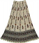Light Brown Crinkle Summer Long Skirt