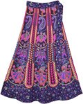 Traditional Printed Vibrant Cotton Wrap Midi Skirt