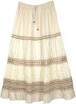 The Cleopatra Antique White Festive Skirt with Lace
