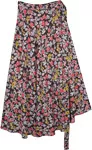 Cheerful Heavy Floral Wrap Around Rayon Skirt