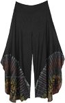 Party Tiger Black Split Wide Leg Boho Trousers