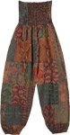 Stonewashed Wacky Walnut Patchwork Cotton Harem Pants