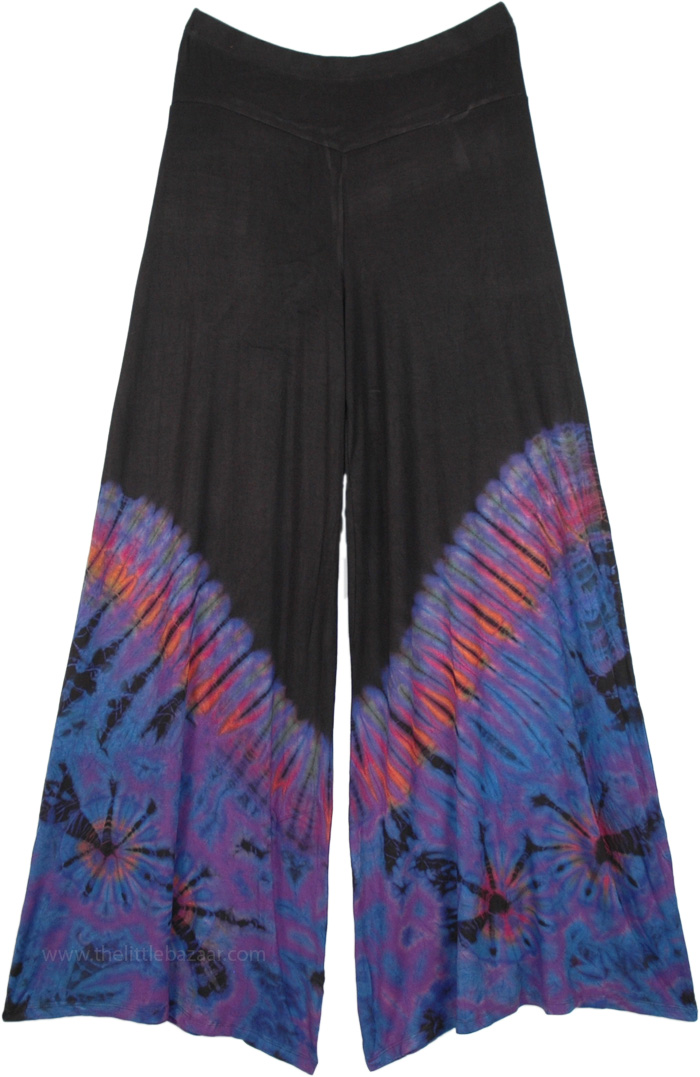 Purple Tie Dye Wide Leg Palazzo Pants