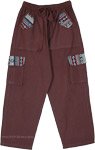 Bark Brown Unisex Cotton Trousers with Cargo Pockets
