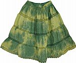 Green Yellow Short Skirt