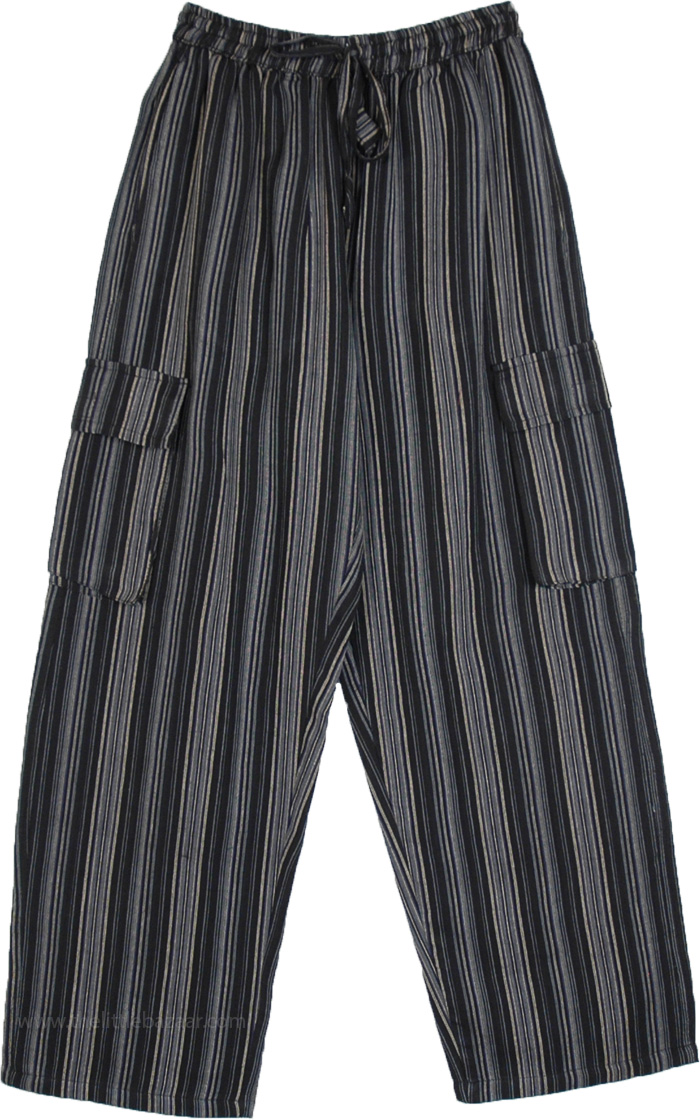 Striped Cotton Unisex Urban Boho Cargo 