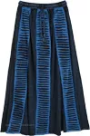 Cerulean Blue Ripped Patch Boho Long Skirt