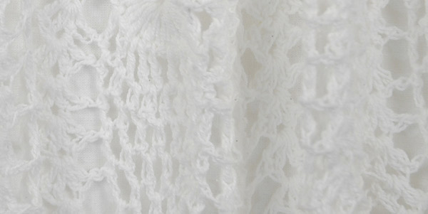 Natural White All Over Crochet Pattern Cotton Long Skirt