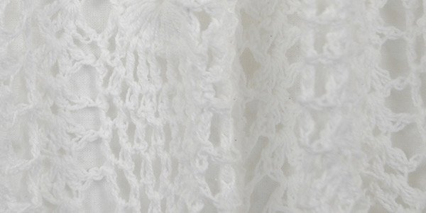 Natural White All Over Crochet Pattern Cotton Long Skirt