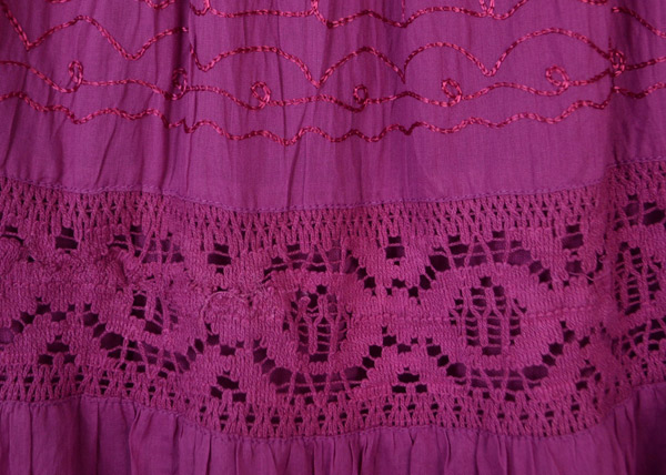 Mid Length Hibiscus Tone Summer Cotton Skirt
