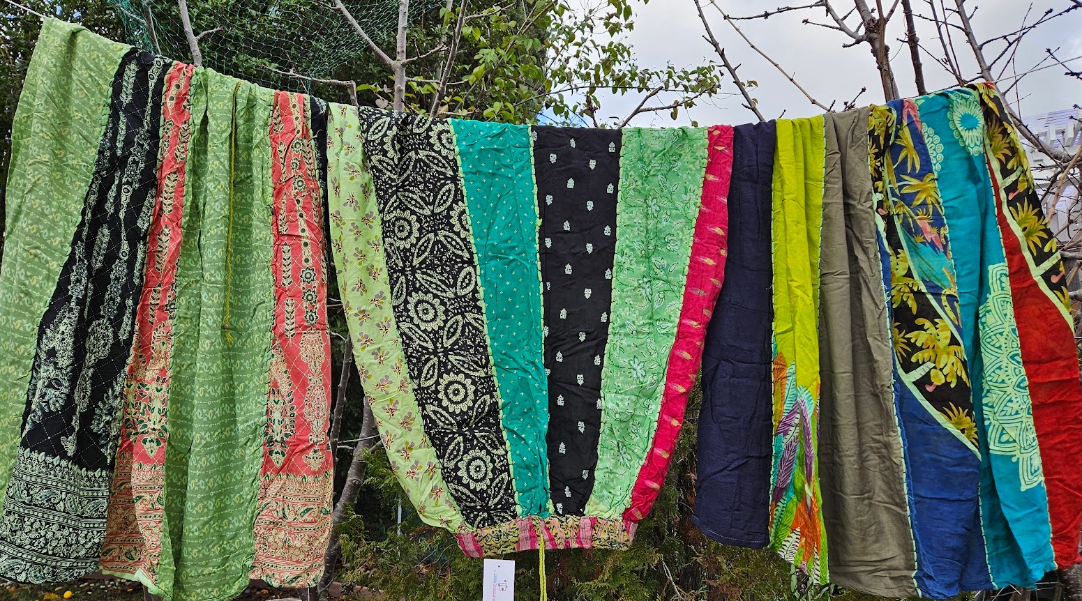 Dark Hippie Accordion Vertical Patchwork Dori Skirt