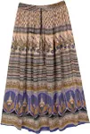 Traditional Flower Motif Maxi Rayon Skirt