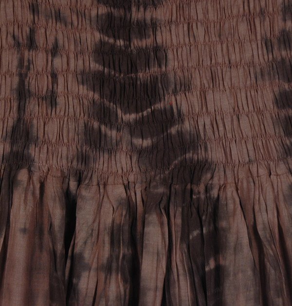 Tie Dye Brown Hues Skirt Dress with Smocked Waist