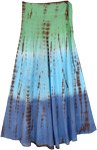 Deep Blue Sea Tie Dye Voile Wrap Around Skirt