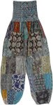 Shades Of The Sea Artsy Patchwork Harem Pants