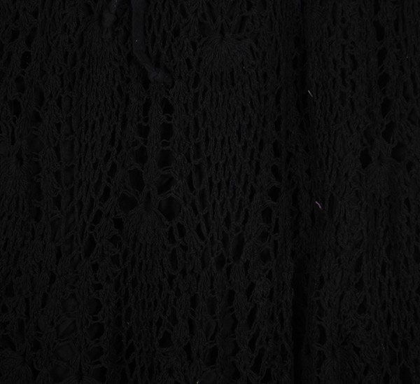 XL Black All Crochet Bohemian Cotton Long Skirt