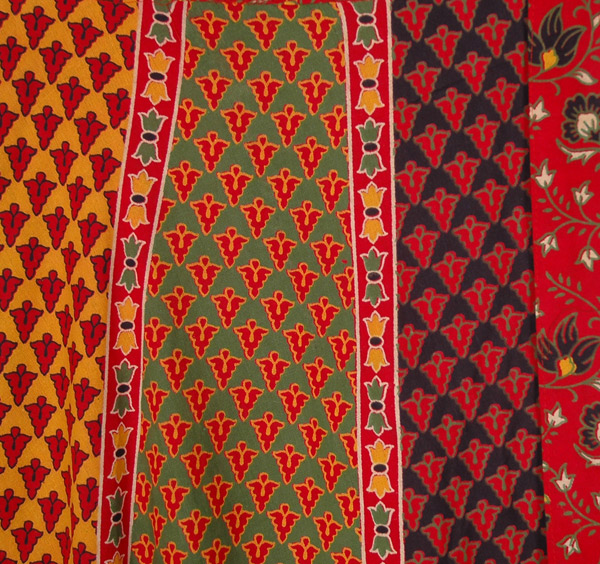 Floral Ethnic Spanish Red Cotton Wrap Around Skirt