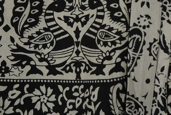 Black White Flora and Fauna Wrap Around Skirt