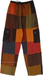 Smoldering Unisex Bohemian Patchwork Box Pocket Pants