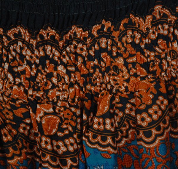 Deep Blues Mandala Printed Harem Pants with Smocked Waist