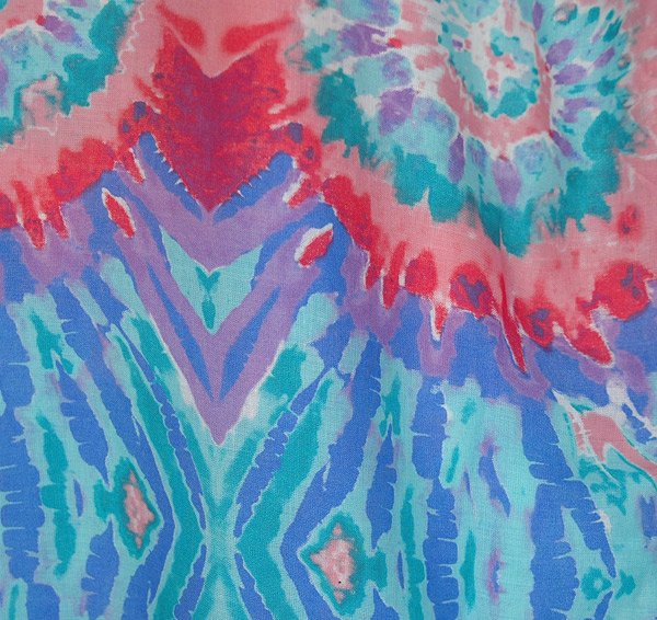 Cool Blue Coral Hippie Harem Pants with Tie Dye Style Print