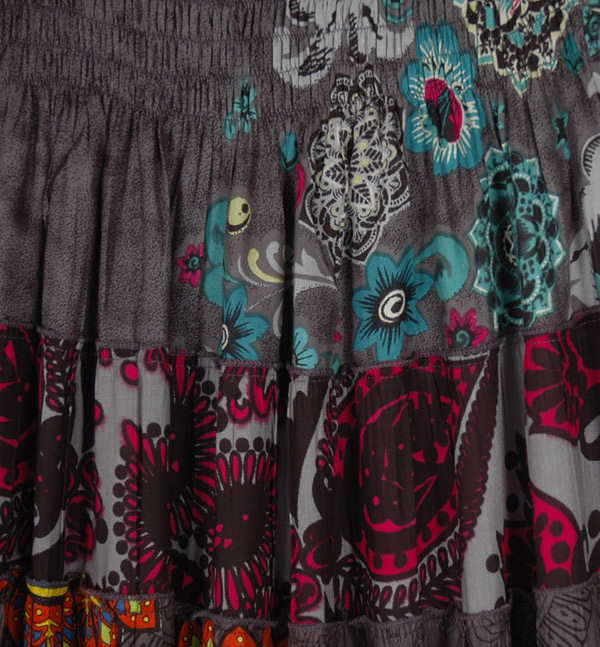 Gorgeous Grey Berry Mix Tiered Skirt Dress with Smocked Waist