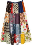 Summer Shine Multi Print Patchwork Bohemian Maxi Skirt