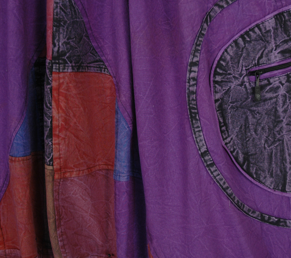 Mystic Patchwork Stonewashed Harem Pants in Purple