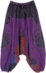 Mystic Patchwork Stonewashed Harem Pants in Purple