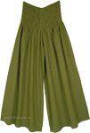 Light Cotton Military Green Wide Leg Pants