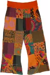 Plus Size Autumn Vibes Patchwork Pants with Yoga Waist