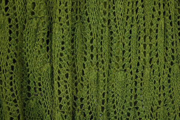 Moss Green Hand Knit Crochet Long Skirt