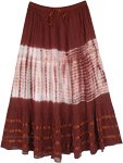 Nutmeg Cotton Tie Dye Long Summer Skirt