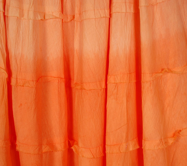 Sunset Beach Orange Ombre Tiered Cotton Skirt