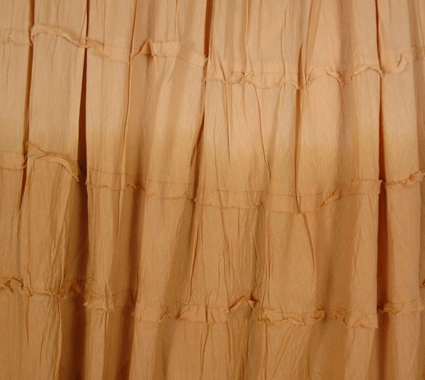 Ombre Beige Tiered Cotton Long Skirt