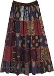 indian Dreams Patchwork Long Skirt In Rayon