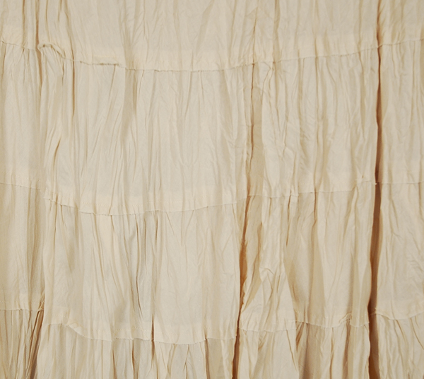 Beige Bash Broomstick Tiered Cotton Skirt