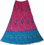 Ethnic Indian Hibiscus Long Skirt  