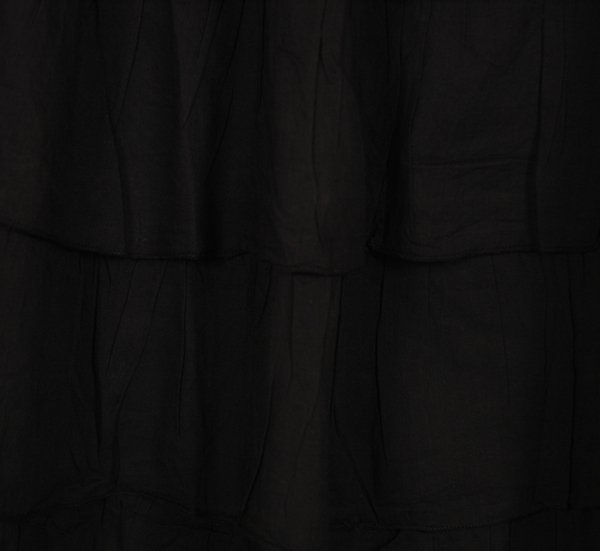 Dark Flow Ruffled Cotton Maxi Skirt in Black