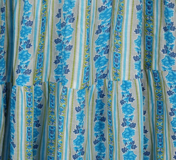 Blue Meadows Tiered Cotton Floral Skirt
