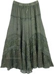 Sea Green Medieval Style Festival Long Skirt