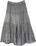 Stormy Skies Gypsy Rayon Long Skirt