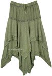 Green Stonewashed Renaissance Layered Skirt