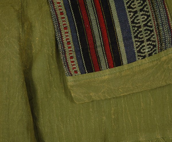 Olive Cotton Gypsy Harem Pants with Waist Pocket