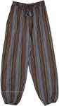 Suburban Chic Striped Cotton Pants with Pockets