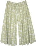 Asparagus Green Floral Printed Palazzo Pants